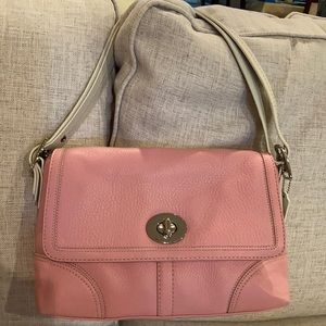 Coach shoulder strap pink handbag like new